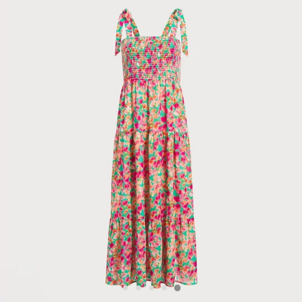 Sam Edelman Smock Floral Midi Dress Silhouette Spring Casual Breezy Wedding